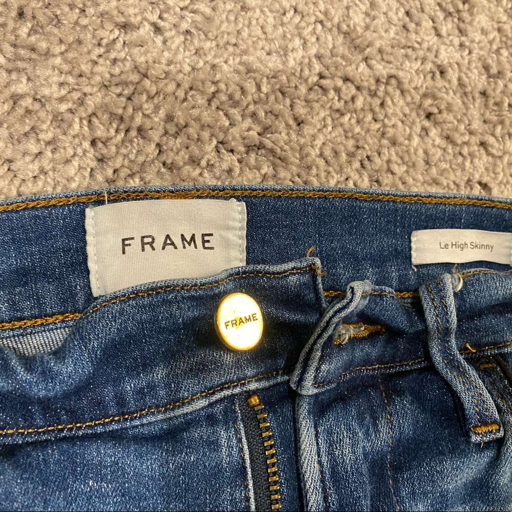 Frame Le High Skinny Jeans with Tuxedo Piping